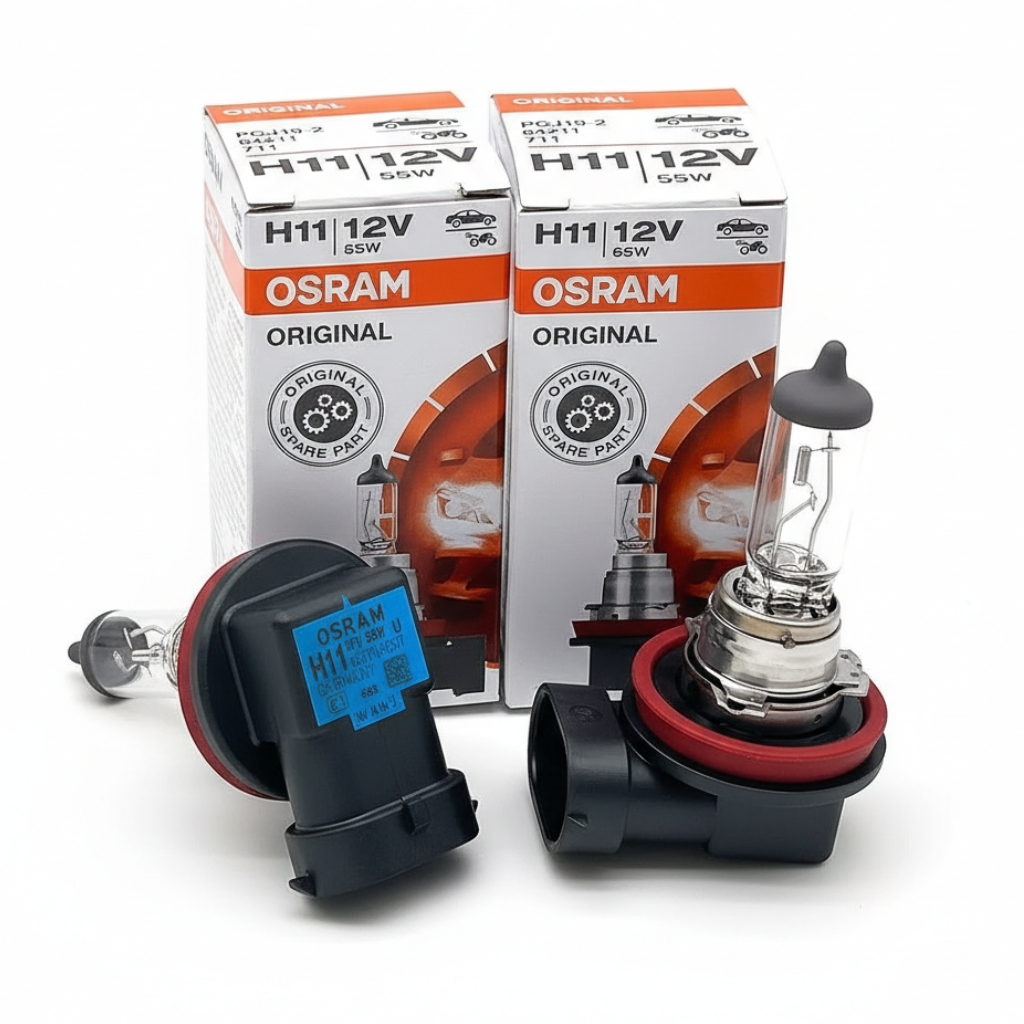 Osram H11 Halogen Headlight Bulb – 55W – 5500K – OEM Replacement