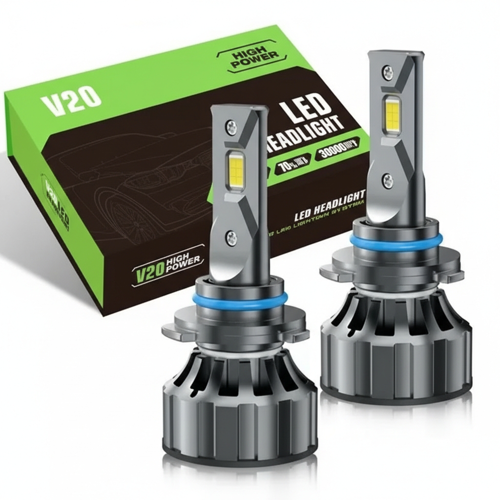 Eagle Lights V20 3-Color LED Headlight Bulb – 9005 – 6000K – 60W – Multi-Mode Visibility Upgrade