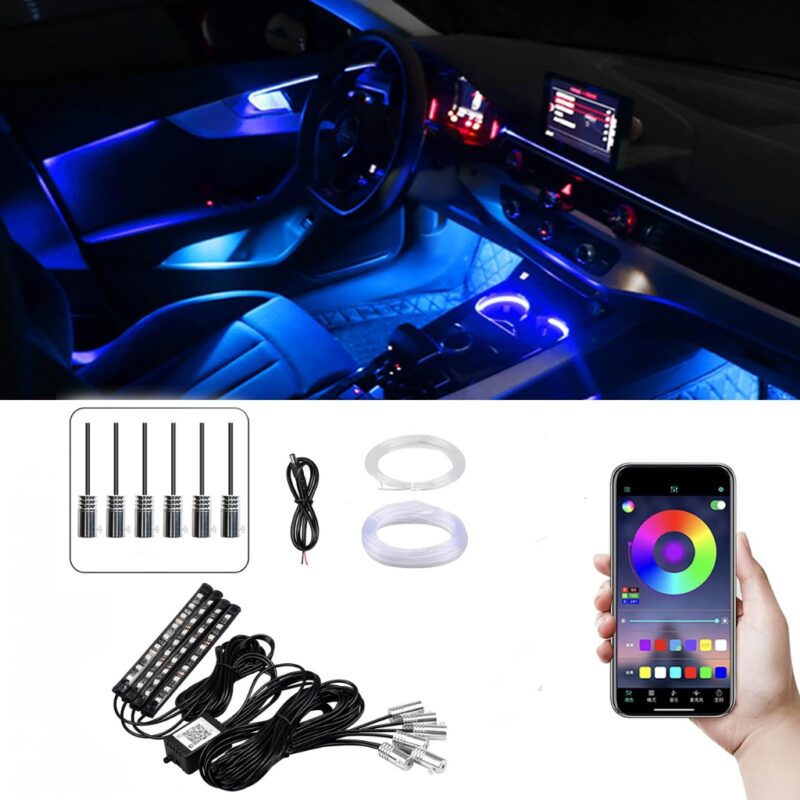 Eagle Lights Universal RGB LED Interior Ambient Lighting Kit – 10 Lights – App / Remote Controlled Cabin Illumination System