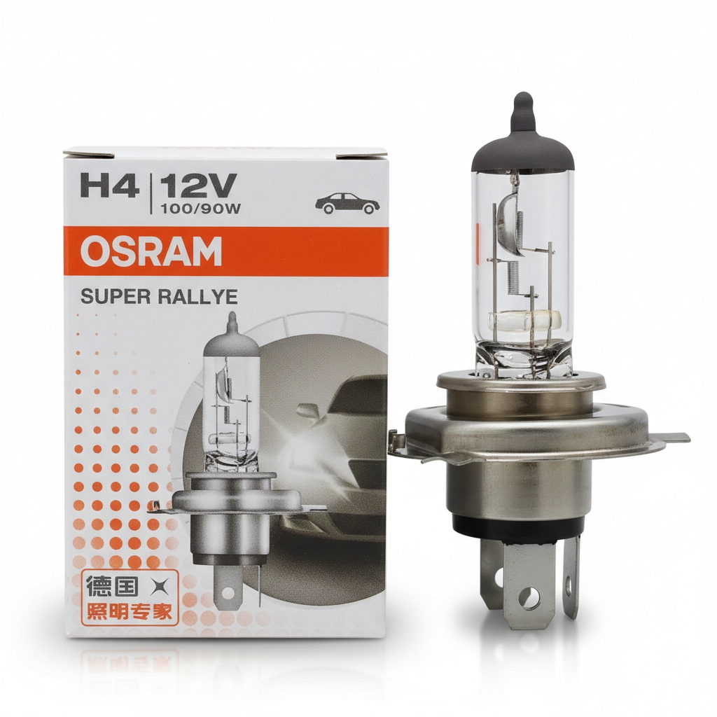 Osram H4 Halogen Headlight Bulb – 100W/90W – 4800K – High-Output Dual-Beam Replacement