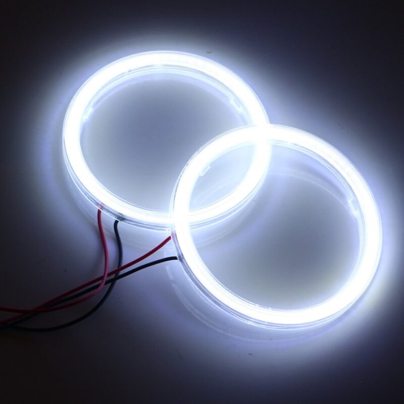 Eagle Lights Cotton White LED Angel Rings – 95mm – 12V – Headlight Halo Rings (1 Pair)