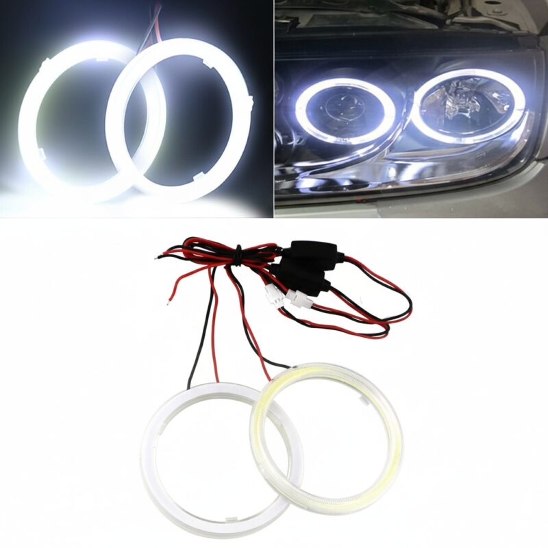 Eagle Lights Cotton White LED Angel Rings – 85mm – 12V – Headlight Halo Rings (1 Pair)