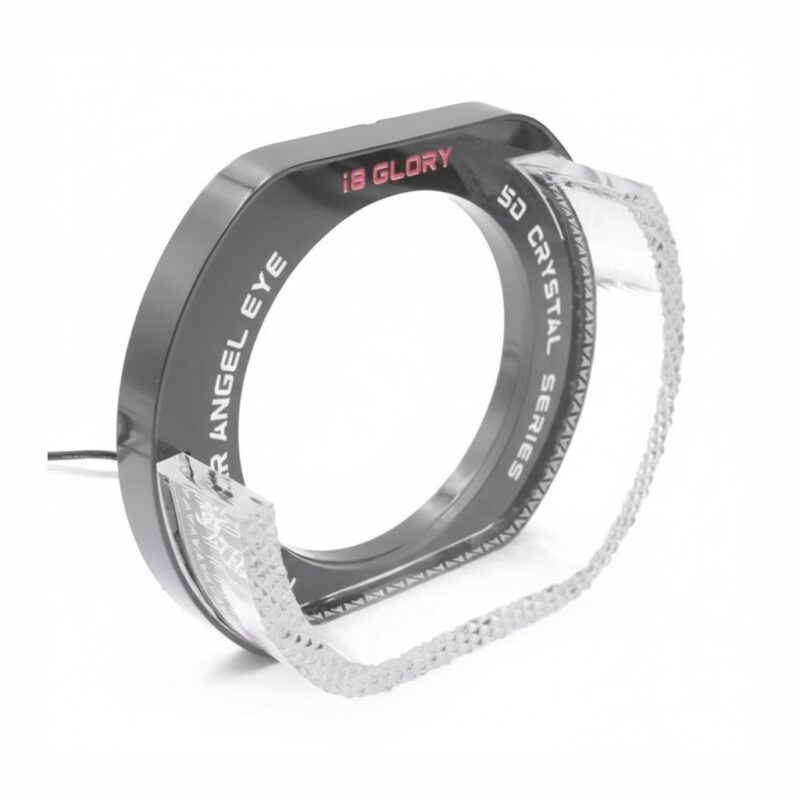 Eagle Lights 5D Angel Rings with 3-Inch Round Shroud – White & Yellow Headlight Styling Kit (1 Pair)