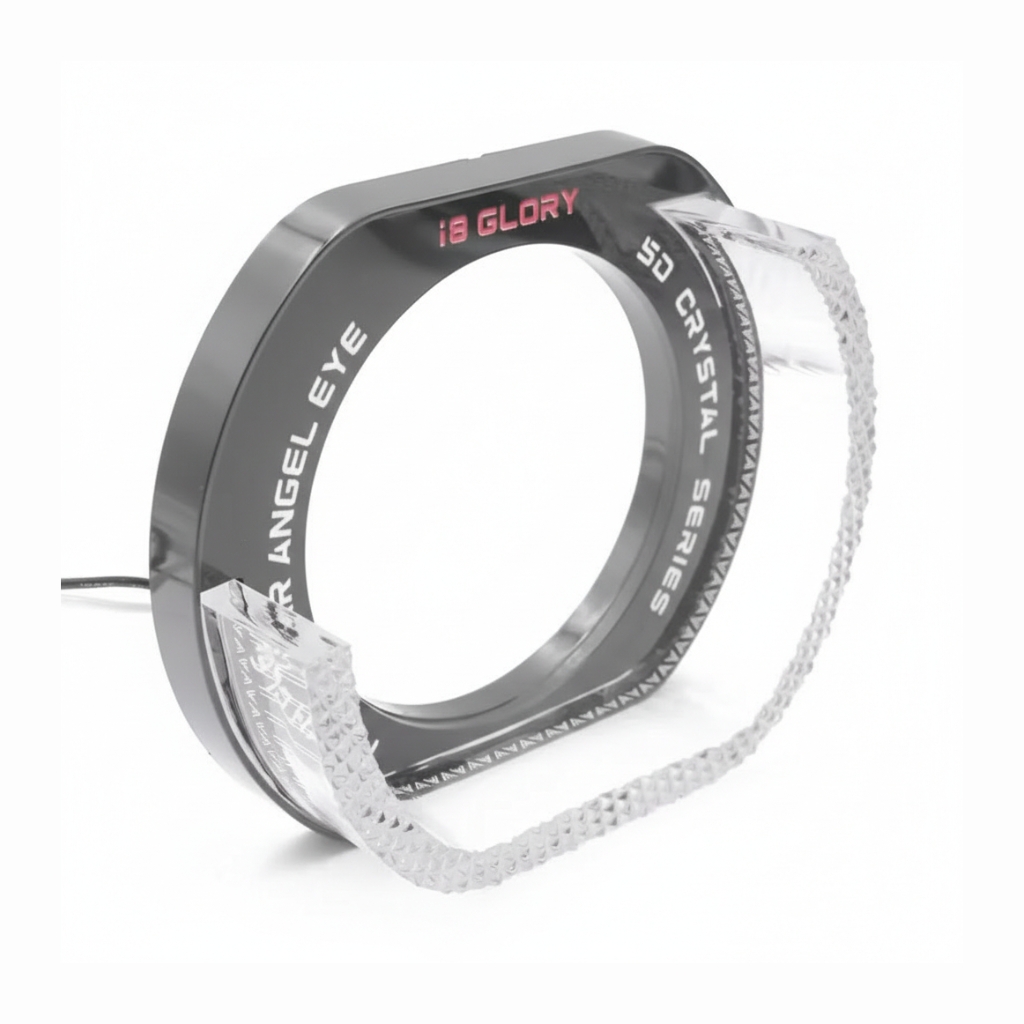 Eagle Lights 5D Angel Rings with 3-Inch Round Shroud – White & Yellow Headlight Styling Kit (1 Pair)