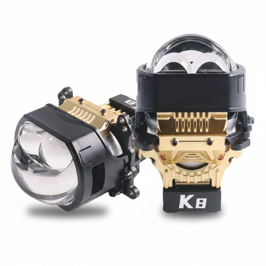 Eagle Lights K8 3-Inch Bi-LED Projector Upgrade – High/Low Beam – 6000K + 4300K – 50W / 80W – 9–16V Premium Retrofit Headlight Projector